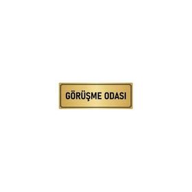 Özarslan Dizayn Departman Kapı İsimliği Görüşme Odası 5x20 cm Altın Renk Metal Yönlendirme Levhası