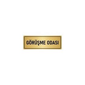 Özarslan Dizayn Departman Kapı İsimliği Görüşme Odası 7x20 cm Altın Renk Metal Yönlendirme Levhası