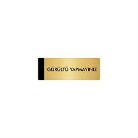 Özarslan Dizayn Departman Kapı İsimliği Gürültü Yapmayınız 7x20 cm Altın Renk Metal Yönlendirme Levhası