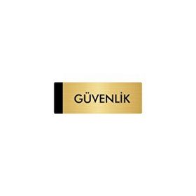 Özarslan Dizayn Departman Kapı İsimliği Güvenlik 10x20 cm Altın Renk Metal Yönlendirme Levhası