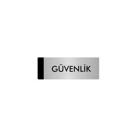 Özarslan Dizayn Departman Kapı İsimliği Güvenlik 10x20 cm Gümüş Renk Metal Yönlendirme Levhası