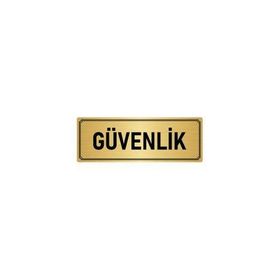 Özarslan Dizayn Departman Kapı İsimliği Güvenlik 5x20 cm Altın Renk Metal Yönlendirme Levhası
