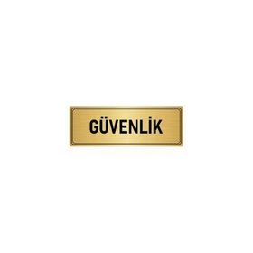 Özarslan Dizayn Departman Kapı İsimliği Güvenlik 5x20 cm Altın Renk Metal Yönlendirme Levhası