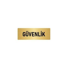 Özarslan Dizayn Departman Kapı İsimliği Güvenlik 5x20 cm Altın Renk Metal Yönlendirme Levhası