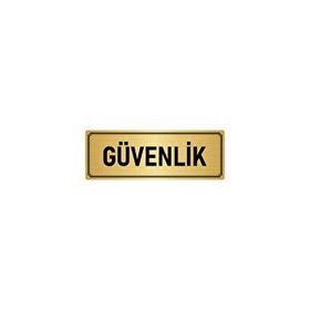 Özarslan Dizayn Departman Kapı İsimliği Güvenlik 5x20 cm Altın Renk Metal Yönlendirme Levhası