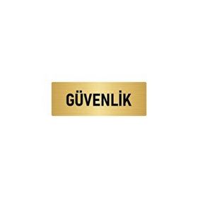 Özarslan Dizayn Departman Kapı İsimliği Güvenlik 5x20 cm Altın Renk Metal Yönlendirme Levhası
