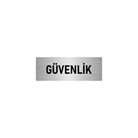 Özarslan Dizayn Departman Kapı İsimliği Güvenlik 7x20 cm Gümüş Renk Metal Yönlendirme Levhası