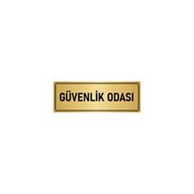 Özarslan Dizayn Departman Kapı İsimliği Güvenlik Odası 10x20 cm Altın Renk Metal Yönlendirme Levhası