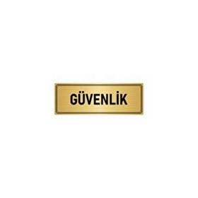 Özarslan Dizayn Departman Kapı İsimliği Güvenlik Odası 10x20 cm Altın Renk Metal Yönlendirme Levhası