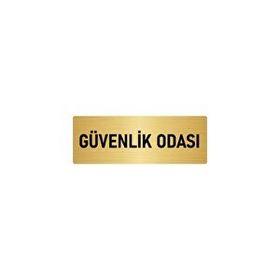 Özarslan Dizayn Departman Kapı İsimliği Güvenlik Odası 10x20 cm Altın Renk Metal Yönlendirme Levhası