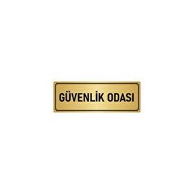 Özarslan Dizayn Departman Kapı İsimliği Güvenlik Odası 10x20 cm Altın Renk Metal Yönlendirme Levhası
