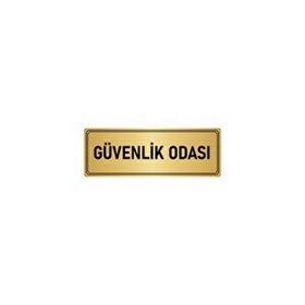Özarslan Dizayn Departman Kapı İsimliği Güvenlik Odası 5x20 cm Altın Renk Metal Yönlendirme Levhası