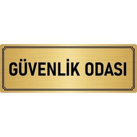 Özarslan Dizayn Departman Kapı İsimliği Güvenlik Odası 5x20 cm Altın Renk Metal Yönlendirme Levhası