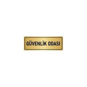 Özarslan Dizayn Departman Kapı İsimliği Güvenlik Odası 7x20 cm Altın Renk Metal Yönlendirme Levhası