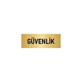 Özarslan Dizayn Departman Kapı İsimliği Güvenlik Odası 7x20 cm Altın Renk Metal Yönlendirme Levhası