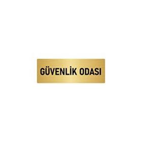 Özarslan Dizayn Departman Kapı İsimliği Güvenlik Odası 7x20 cm Altın Renk Metal Yönlendirme Levhası