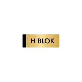 Özarslan Dizayn Departman Kapı İsimliği H Blok 10x20 cm Altın Renk Metal Yönlendirme Levhası