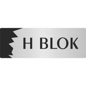 Özarslan Dizayn Departman Kapı İsimliği H Blok 10x20 cm Gümüş Renk Metal Yönlendirme Levhası