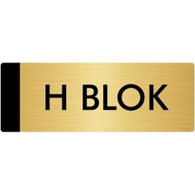 Özarslan Dizayn Departman Kapı İsimliği H Blok 5x20 cm Altın Renk Metal Yönlendirme Levhası