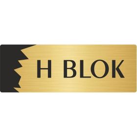 Özarslan Dizayn Departman Kapı İsimliği H Blok 5x20 cm Altın Renk Metal Yönlendirme Levhası