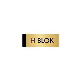 Özarslan Dizayn Departman Kapı İsimliği H Blok 7x20 cm Altın Renk Metal Yönlendirme Levhası