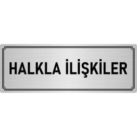 Özarslan Dizayn Departman Kapı İsimliği Halkla İlişkiler 10x20 cm Gümüş Renk Metal Yönlendirme Levhası