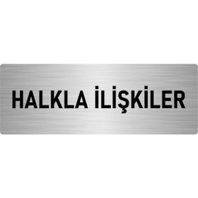 Özarslan Dizayn Departman Kapı İsimliği Halkla İlişkiler 10x20 cm Gümüş Renk Metal Yönlendirme Levhası