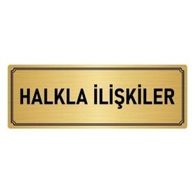 Özarslan Dizayn Departman Kapı İsimliği Halkla İlişkiler 5x20 cm Altın Renk Metal Yönlendirme Levhası