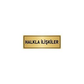 Özarslan Dizayn Departman Kapı İsimliği Halkla İlişkiler 7x20 cm Altın Renk Metal Yönlendirme Levhası