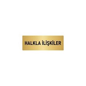 Özarslan Dizayn Departman Kapı İsimliği Halkla İlişkiler 7x20 cm Altın Renk Metal Yönlendirme Levhası