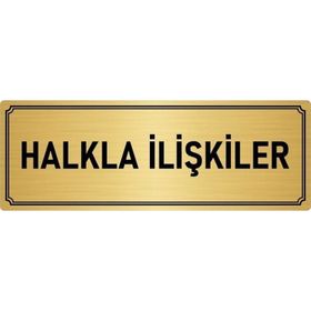 Özarslan Dizayn Departman Kapı İsimliği Halkla İlişkiler 7x20 cm Altın Renk Metal Yönlendirme Levhası