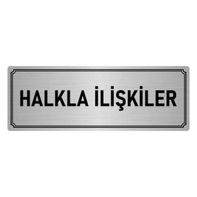 Özarslan Dizayn Departman Kapı İsimliği Halkla İlişkiler 7x20 cm Gümüş Renk Metal Yönlendirme Levhası