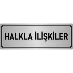 Özarslan Dizayn Departman Kapı İsimliği Halkla İlişkiler 7x20 cm Gümüş Renk Metal Yönlendirme Levhası