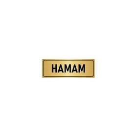 Özarslan Dizayn Departman Kapı İsimliği Hamam 10x20 cm Altın Renk Metal Yönlendirme Levhası