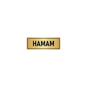 Özarslan Dizayn Departman Kapı İsimliği Hamam 10x20 cm Altın Renk Metal Yönlendirme Levhası