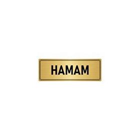 Özarslan Dizayn Departman Kapı İsimliği Hamam 5x20 cm Altın Renk Metal Yönlendirme Levhası