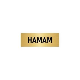 Özarslan Dizayn Departman Kapı İsimliği Hamam 7x20 cm Altın Renk Metal Yönlendirme Levhası