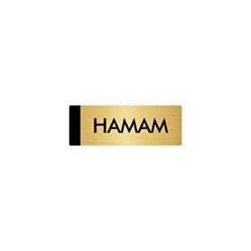 Özarslan Dizayn Departman Kapı İsimliği Hamam 7x20 cm Altın Renk Metal Yönlendirme Levhası