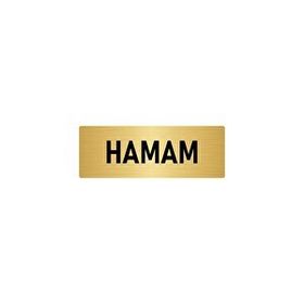 Özarslan Dizayn Departman Kapı İsimliği Hamam 7x20 cm Altın Renk Metal Yönlendirme Levhası