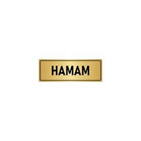 Özarslan Dizayn Departman Kapı İsimliği Hamam 7x20 cm Altın Renk Metal Yönlendirme Levhası