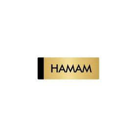 Özarslan Dizayn Departman Kapı İsimliği Hamam 7x20 cm Altın Renk Metal Yönlendirme Levhası