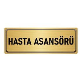 Özarslan Dizayn Departman Kapı İsimliği Hasta Asansörü 5x20 cm Altın Renk Metal Yönlendirme Levhası
