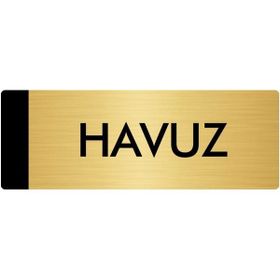 Özarslan Dizayn Departman Kapı İsimliği Havuz 10x20 cm Altın Renk Metal Yönlendirme Levhası