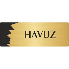 Özarslan Dizayn Departman Kapı İsimliği Havuz 10x20 cm Altın Renk Metal Yönlendirme Levhası