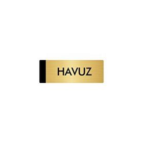 Özarslan Dizayn Departman Kapı İsimliği Havuz 5x20 cm Altın Renk Metal Yönlendirme Levhası