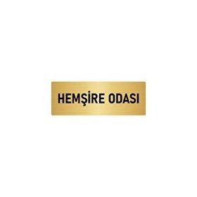 Özarslan Dizayn Departman Kapı İsimliği Hemşire Odası 10x20 cm Altın Renk Metal Yönlendirme Levhası