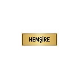 Özarslan Dizayn Departman Kapı İsimliği Hemşire Odası 10x20 cm Altın Renk Metal Yönlendirme Levhası