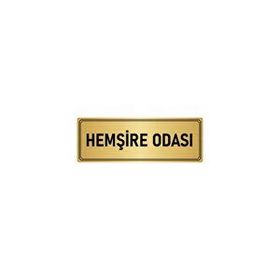 Özarslan Dizayn Departman Kapı İsimliği Hemşire Odası 10x20 cm Altın Renk Metal Yönlendirme Levhası