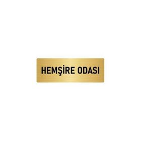Özarslan Dizayn Departman Kapı İsimliği Hemşire Odası 5x20 cm Altın Renk Metal Yönlendirme Levhası