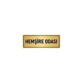 Özarslan Dizayn Departman Kapı İsimliği Hemşire Odası 5x20 cm Altın Renk Metal Yönlendirme Levhası